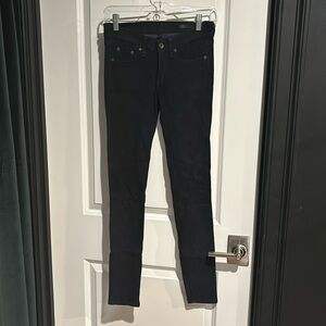 Rag & bone navy blue suede skinny pants 25